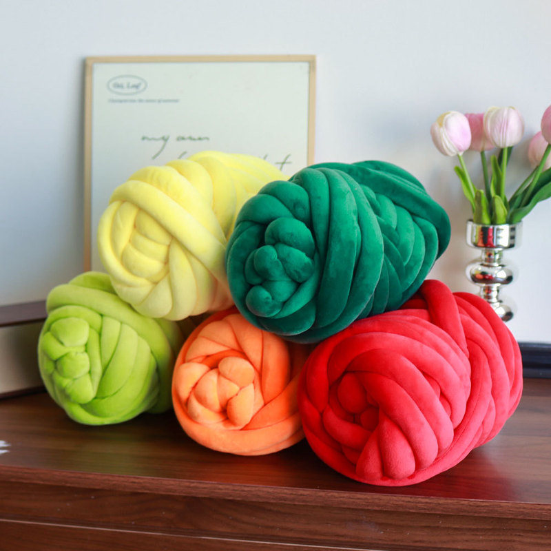 Crystal Velvet Core-Spun Yarn 3cm Thick Wool Yarn Icelandic Wool Blanket Yarn Amazon Cross-Border DIY Fabric Strip Cat Bed Yarn
