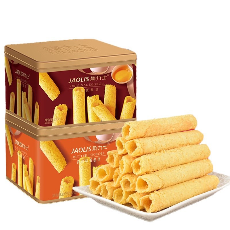角力士卵巻300gギフトボックスカジュアルスナッククッキー香港バター巻原味新年プレゼント