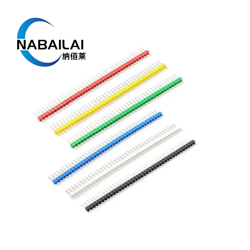 Цветной штифтовый разъем с интервалом 2,54 1*40P, однорядный штифт, однорядный прямой штифт, белый, красный, синий, желтый, черный