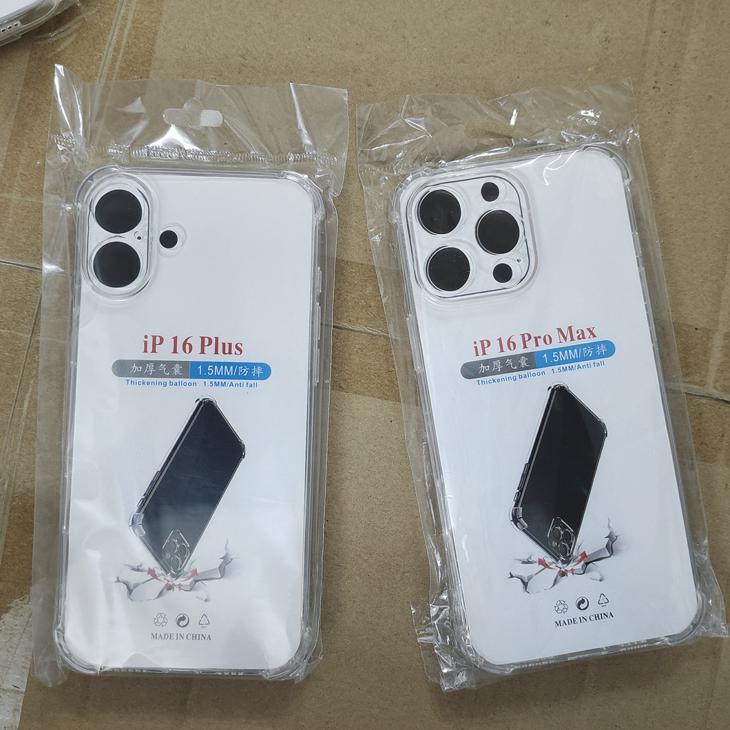 Suitable for IPHONE Apple 16PROMAX Transparent TPU Soft Shell Fine Hole Thickened Four Corner Airbag Anti-fall Protective Cover