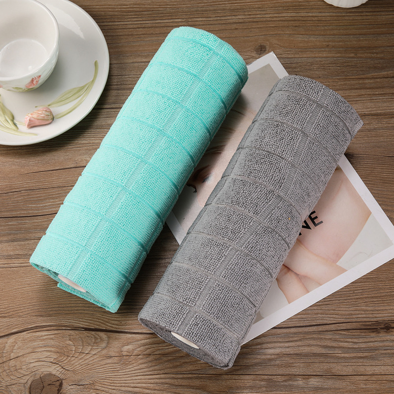 Cross-border plaid ready-made tearable cleaning cloth, thickened and reusable, multifunctional kitchen dishwashing and household cleaning towel Cross-border plaid ready-made tearable cleaning cloth, thickened and reusable, multifunctional kitchen dishwashing and household cleaning towel