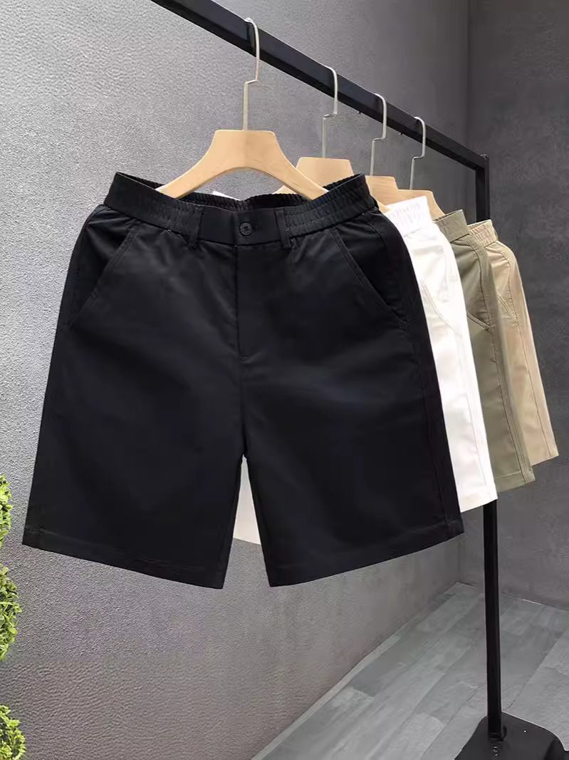 Pantalones casuales blancos universales para hombres, pantalones de verano delgados, pantalones de moda para hombres, pantalones de calzado rectos.