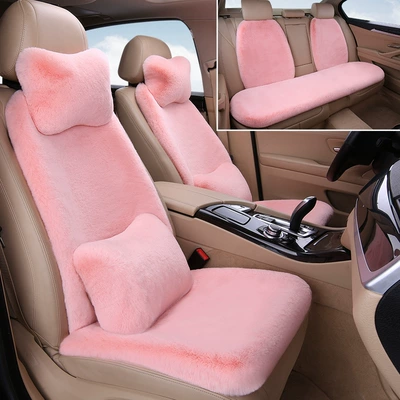 Seat Cushion, Backrest, Headrest, Lumbar Pillow Seat cushion, seat cover - dusty-rose-three-piece-set-includes-4-backrests-2-neck-pillows-and-2-lumbar-pillows-thick-plush