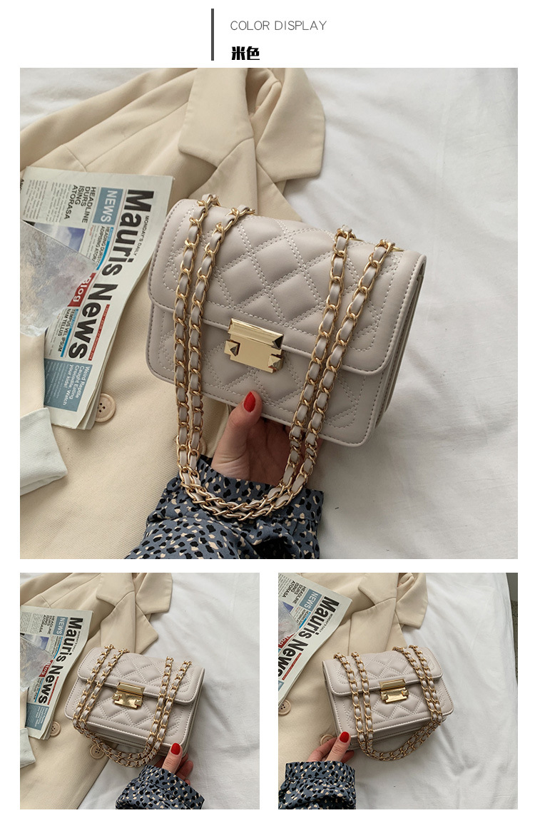 Lingge Embroidery Thread Chain Shoulder Bag display picture 13