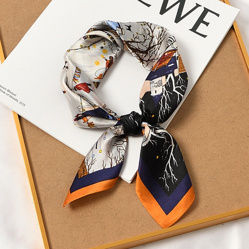 Silk mulberry small square scarf, silk scarf, gift for women in spring and autumn, versatile temperament scarf, thin scarf with suit shirt