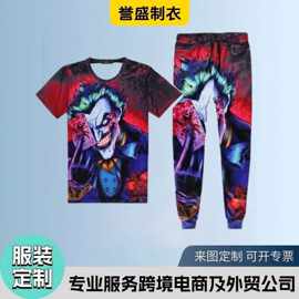 工厂定制新款数码印花热升华运动套装  欧美跨境电商速干套装