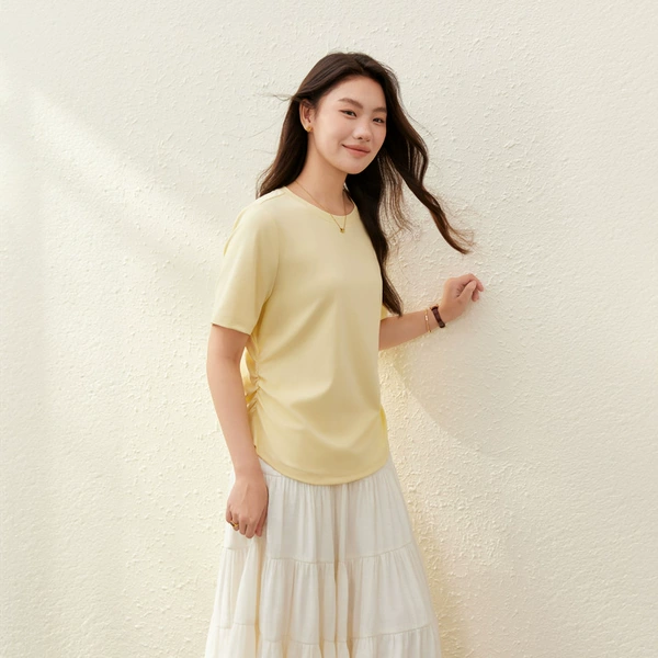 Light yellow crew neck