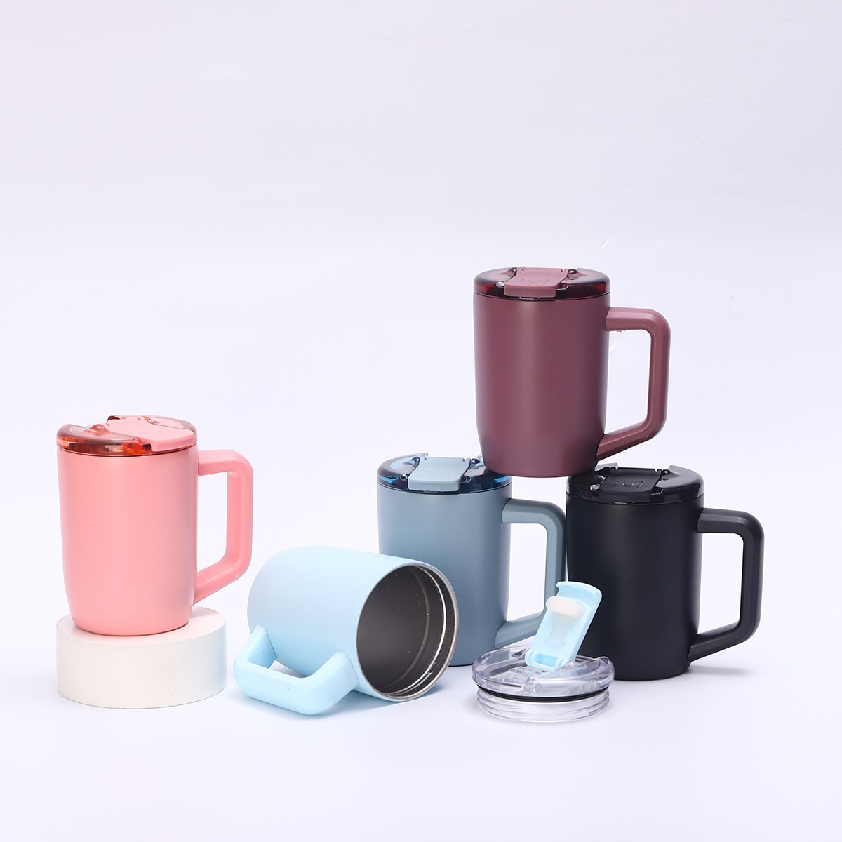 Nuevos productos transfronterizos de acero inoxidable 15oz taza de mango taza de oficina de negocios portátil taza de café taza de café taza