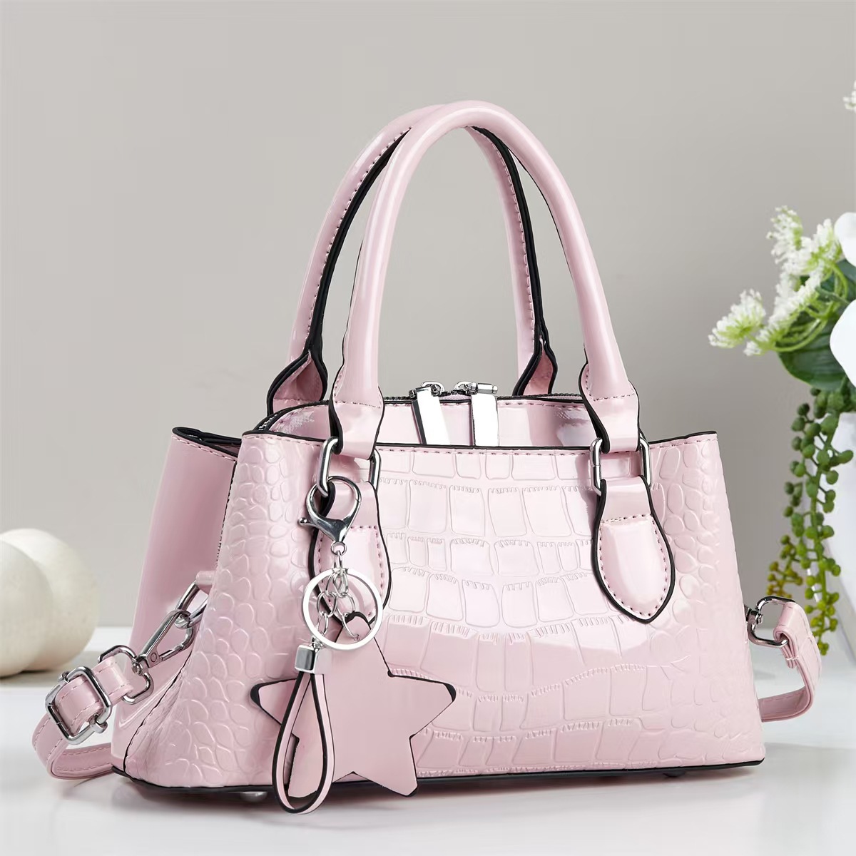 Moda atmósfera cocodrilo bolso de mano casual bolso de hombro de moda simple bolso de mano