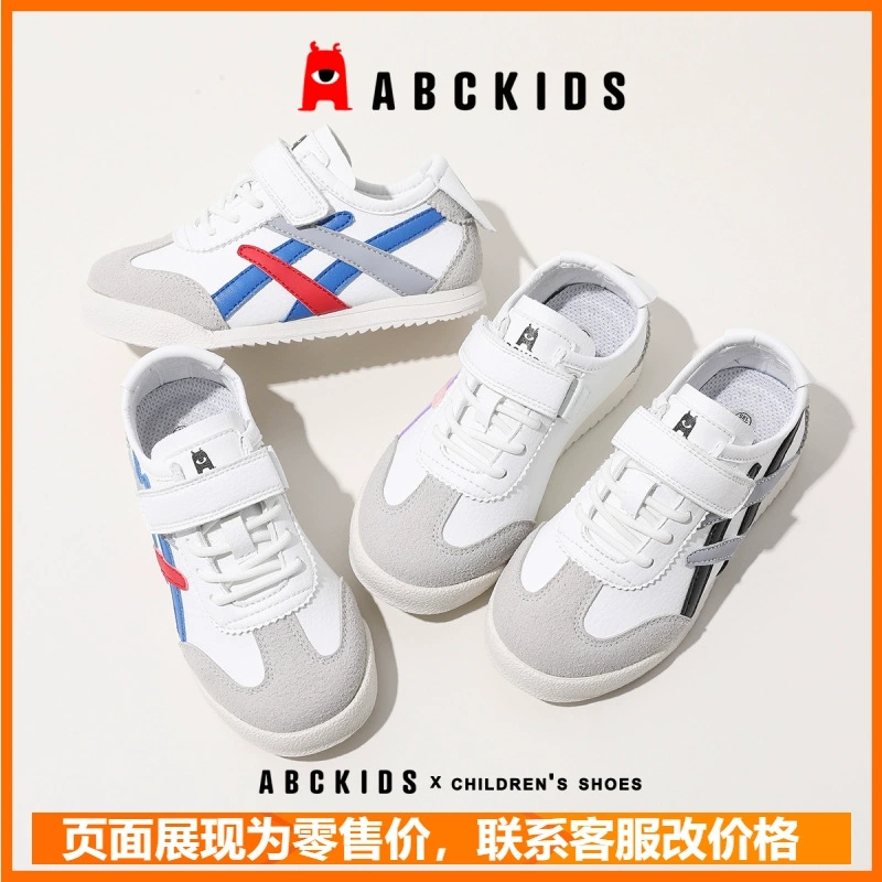 Детская обувь ABC, новинка весны 2024, детская спортивная обувь на липучке для мальчиков и девочек, дышащие кроссовки