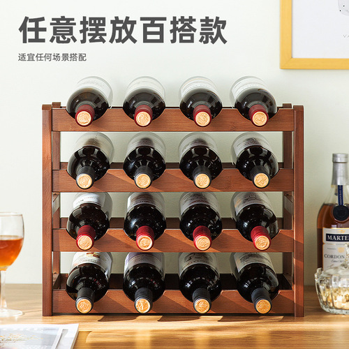 Creative red wine rack ornaments desktop multi-layer red wine display rack living room home wine rack with wine bottle holder