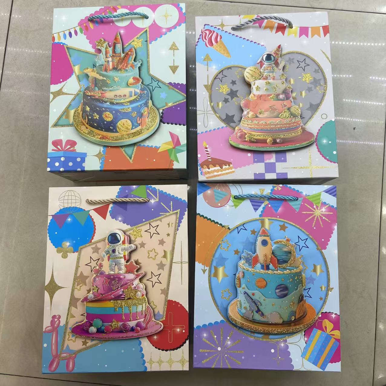 跨境幼儿园手提袋开学生日伴手礼袋ins风包装袋卡通儿童礼物袋