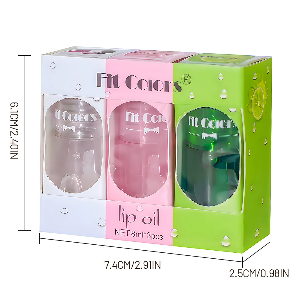 Fit Colors Capsule, блеск для губ, набор, питательный бальзам для губ, 3 штуки, увеличение объема губ, (торговля через границы)