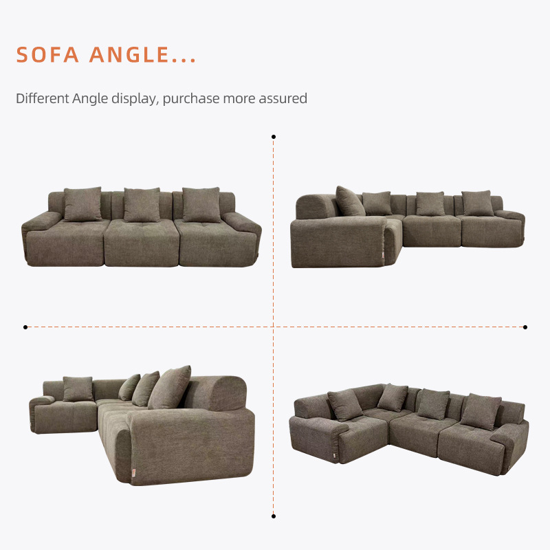 Todo el comercio exterior esponja vacío compresión sofá nube crema viento sala de estar pequeño tipo de lino de algodón sofá