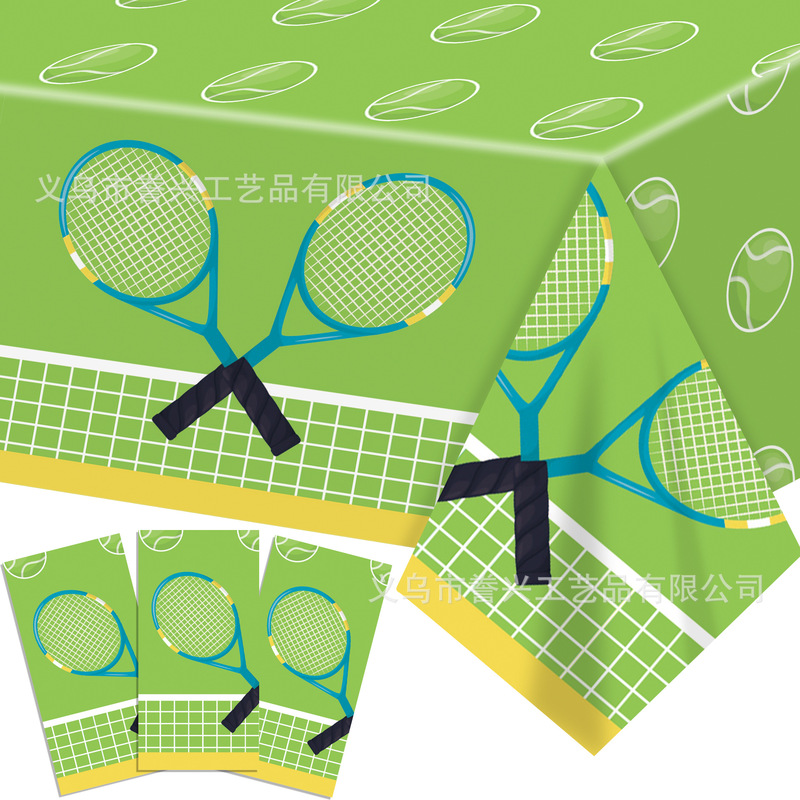 In-Stock Pe Sports Holiday Party Tablecloth Tennis Golf Curling Disposable Tablecloth Decoration Waterproof and Oil-Proof