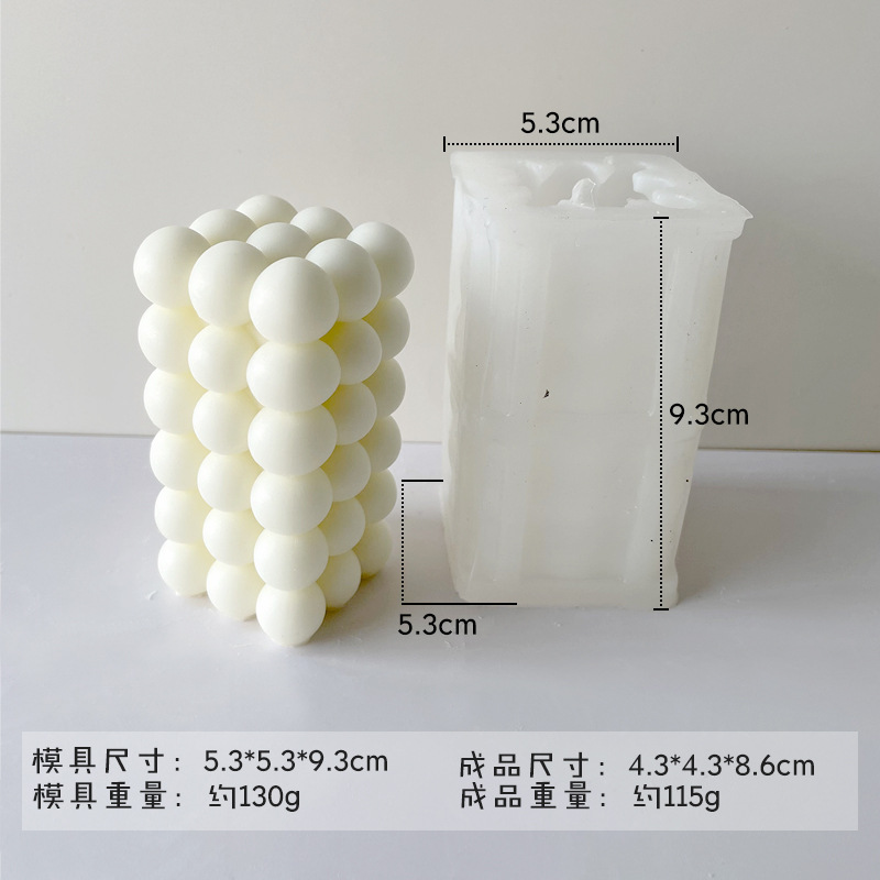 Transfronteriza geométrica BOLA MÁGICA vela molde de silicona diamante superficie bola polígono cubo aromaterapia vela molde al por mayor