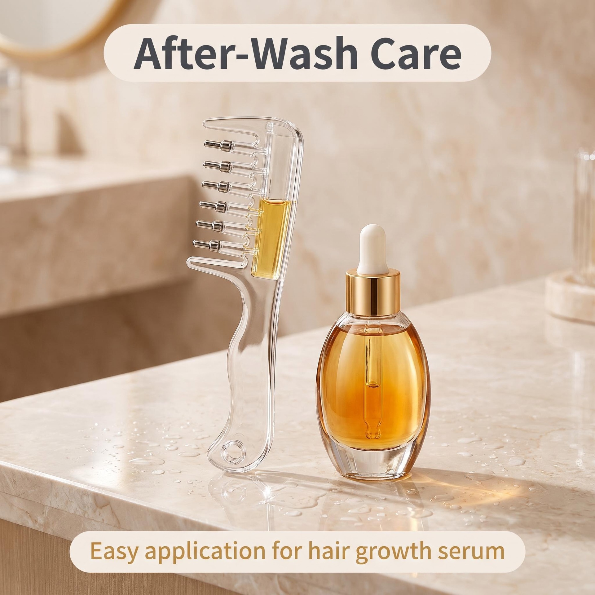 Hot-selling new product: Crystal liquid applicator comb, scalp medication comb, essential oil comb, rollerball hair root care comb, head massage and nourishment