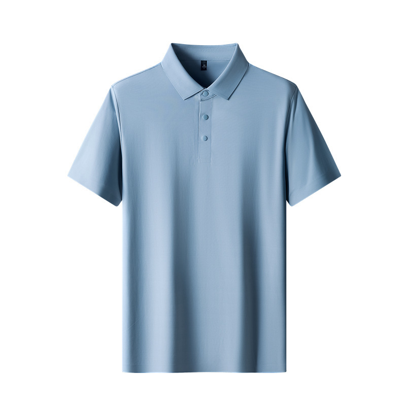 夏薄手高級ビジネスカジュアルストレッチラペルシャツTシャツビジネス半袖ポロシャツ作業服|undefined