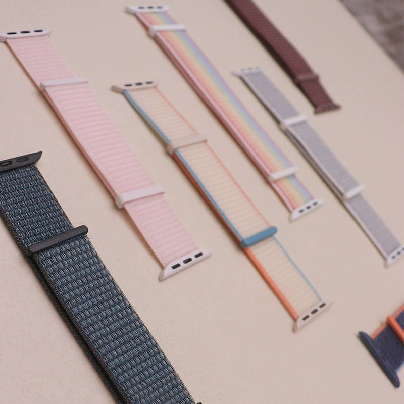 Нейлоновая петля с велкро для Apple iWatch, подходит для Apple 9/8/SE, нейлоновый ремешок из двух секций
