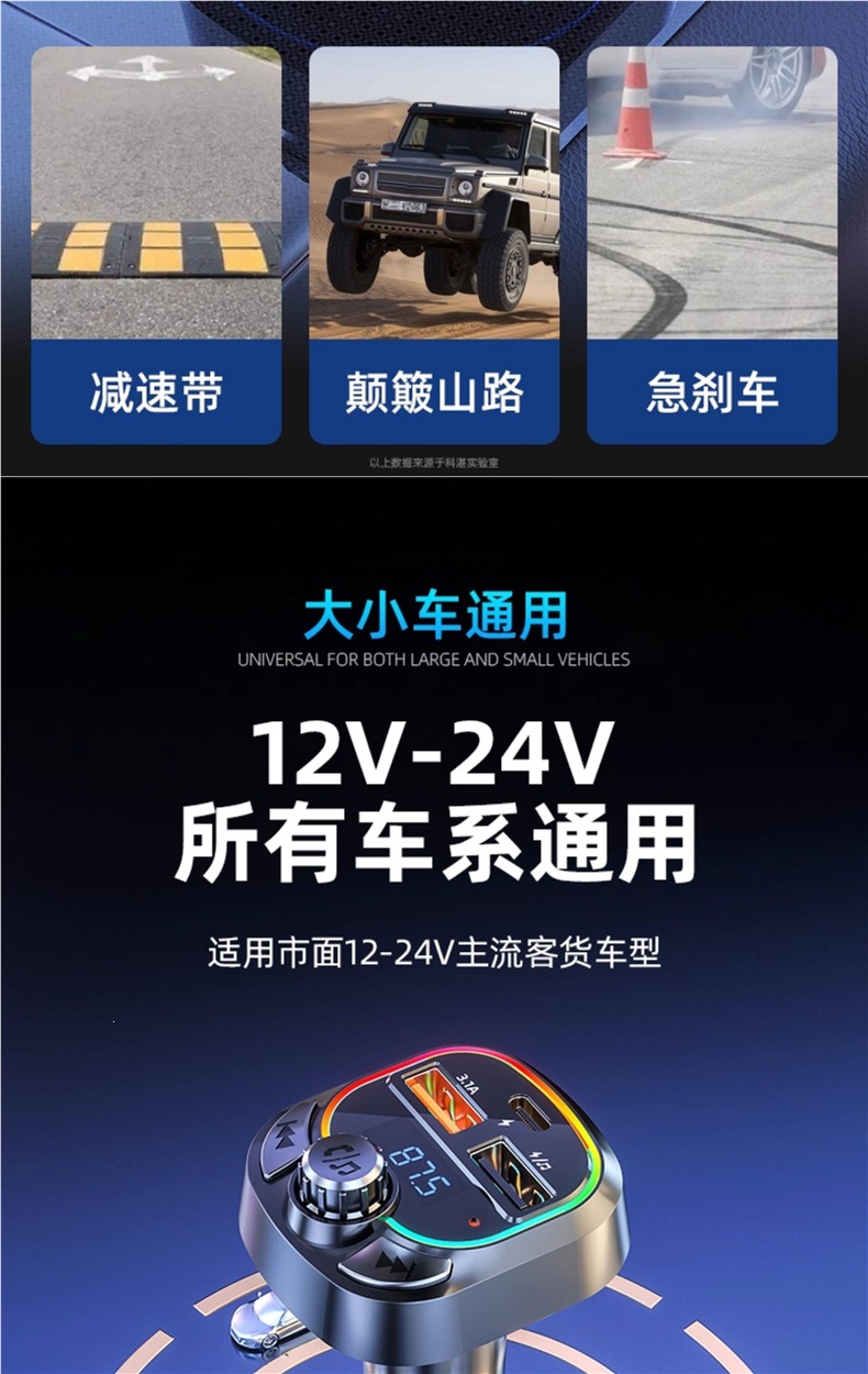 Kozhan Car MP3 Bluetooth Receiver Car Charger Hands-Free Calling Music Player USB Drive Lossless Sound Quality Player