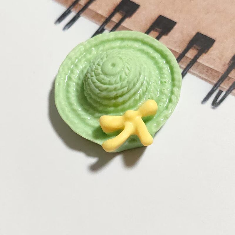 DIY饰品配件手工材料树脂 蝴蝶结草帽帽子贴片手机壳美容饰品毛绒|undefined