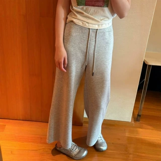 梨形身材新款小个子灰色运动裤女夏薄款大码胖mm宽松卫裤阔腿裤