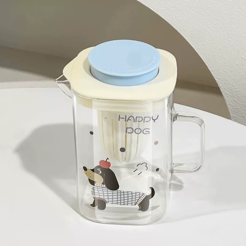 Capacious square tea, glass teapot