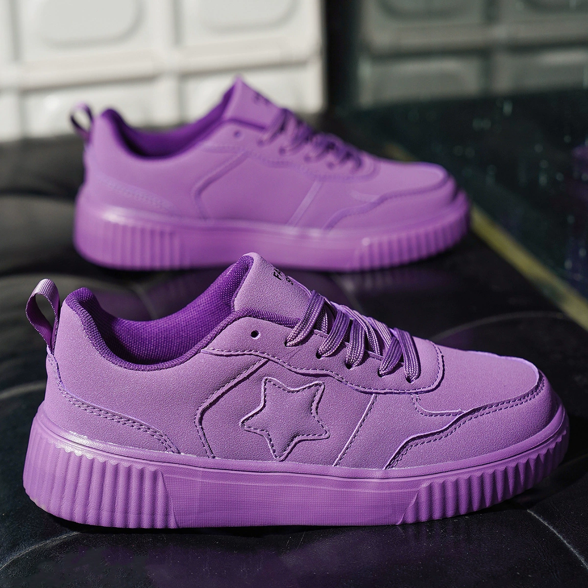 Женские кроссовки с пятиконечной звездой, спортивные повседневные кеды на толстой подошве в стиле Ins, женские уличные туфли в студенческом стиле, универсальные и модные.