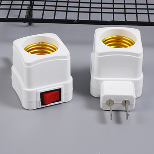 E27 Wall-type Screw Lamp Holder Household Open-mounted Lamp Holder with Switch Engineering Universal Rotatable Plug Lamp Holder