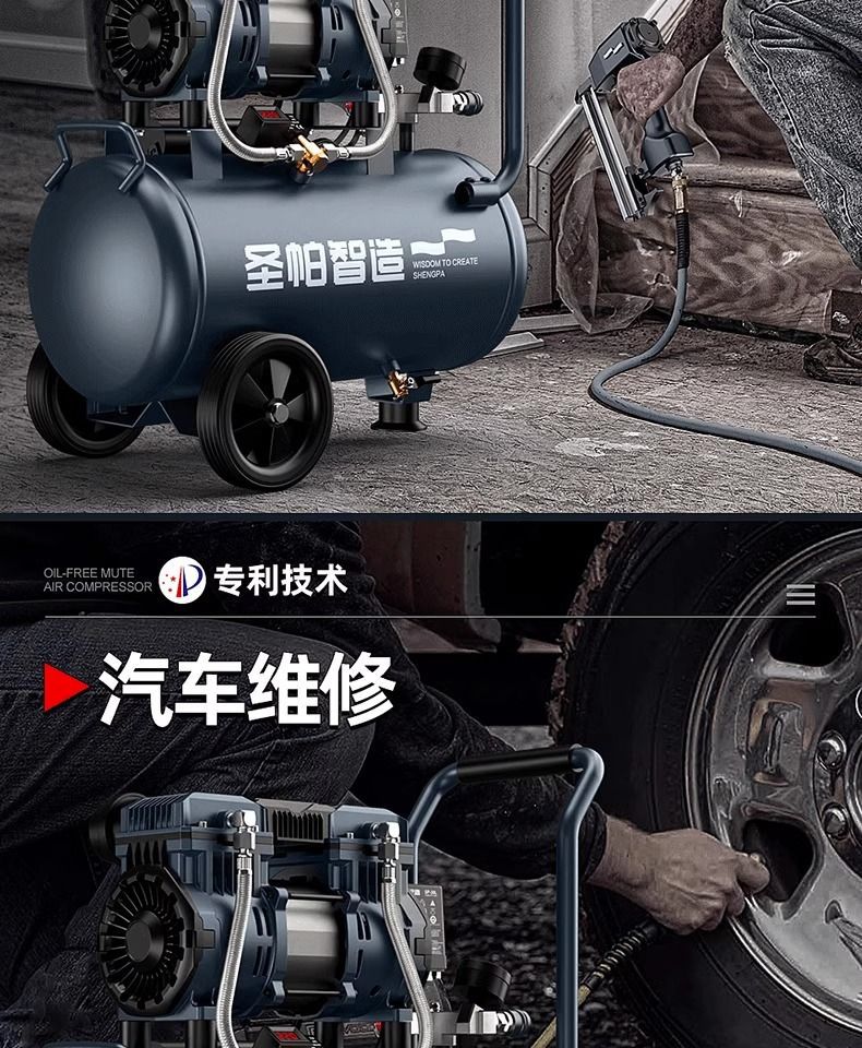 Saintpa Air Compressor 220V Silent Oil-Free Small Air Pump Industrial Grade High Pressure 10L30L55L120L150L