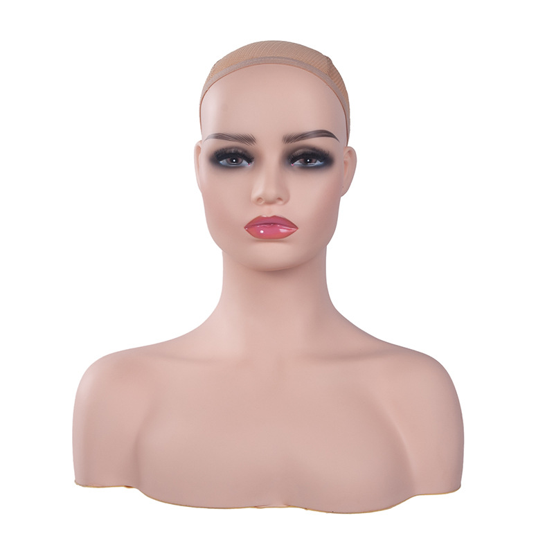 Wig, mannequin head, earrings PVC, necklace, tubing, European style