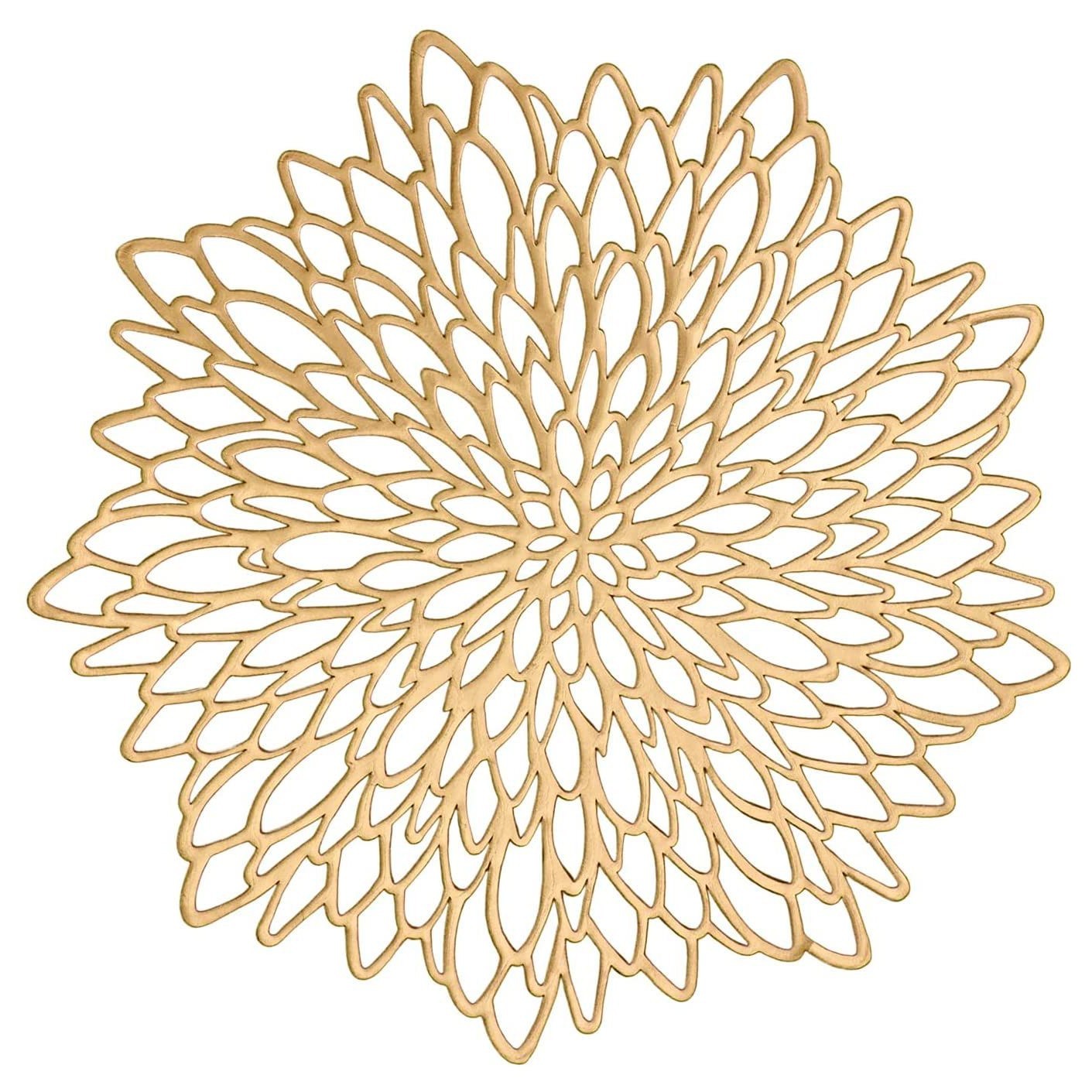 Ronda de copo de nieve dorado mantel hueco de oro plata antideslizante estera de mesa estera montaña estera de aislamiento decorativo occidental mantel al por mayor