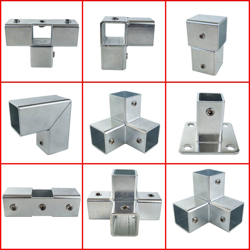 20/30 мм квадратный трубчатый соединитель, оцинкованная квадратная труба, квадратная труба из нержавеющей стали, крепежная пряжка без перфорации, зажимной кронштейн