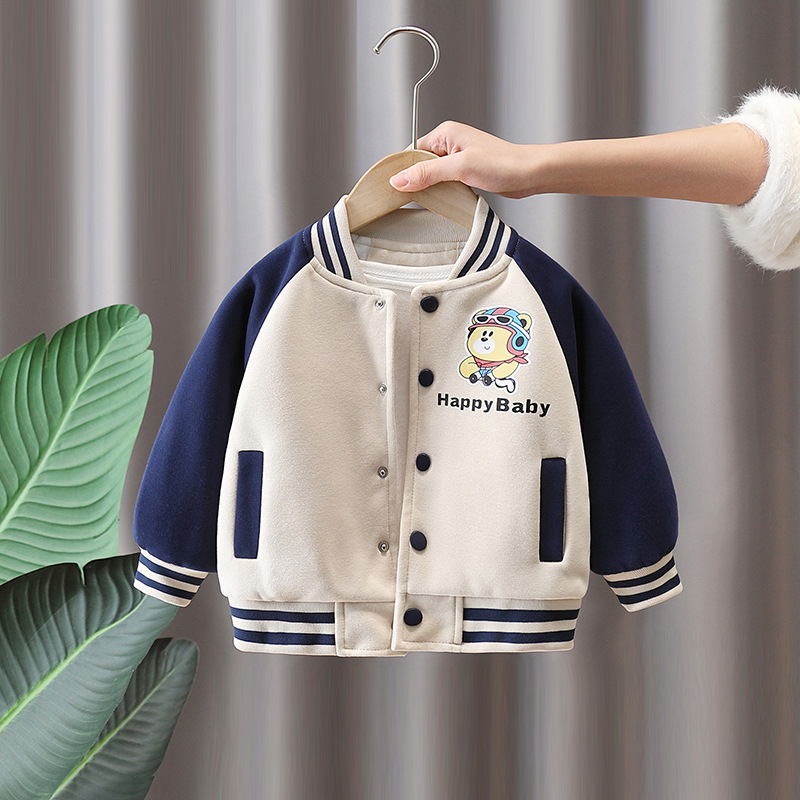 7629 chaqueta de uniforme de béisbol para niños ropa de primavera y otoño 2025 nueva chaqueta de dibujos animados para niños de estilo occidental ropa de red de primavera