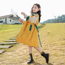 女童秋裝外套2023新款韓版中大童兒童洋氣女孩中長款春秋女童風衣