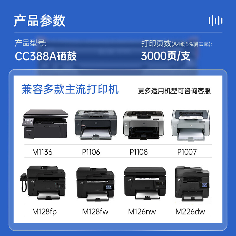 Cartucho de tóner GeGe88a para HP m1136 cartucho de tóner p1108 1106 m1218 m202dn m22