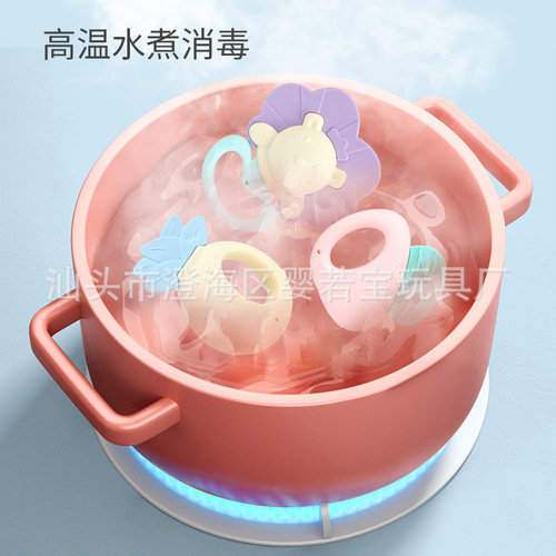 Cross-border baby rattle early education biting fun newborn water-boiling teething gum baby toy gift box wholesale