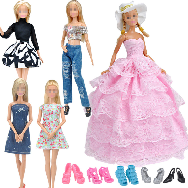 Amazon EBAY Best Sellers Baby clothes fashion sexy a doll clothing Five-piece Random shoes