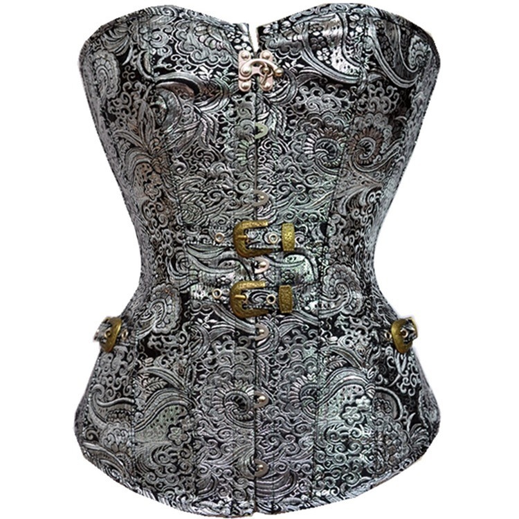 Corte gótica corset de acero botón plateado impresión cintura corset de belleza eBay / Amazon