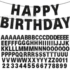 107DIY金葱アルファベット数字ラ旗自由組合せアルファベットラ旗誕生日パーティー装飾ラ旗