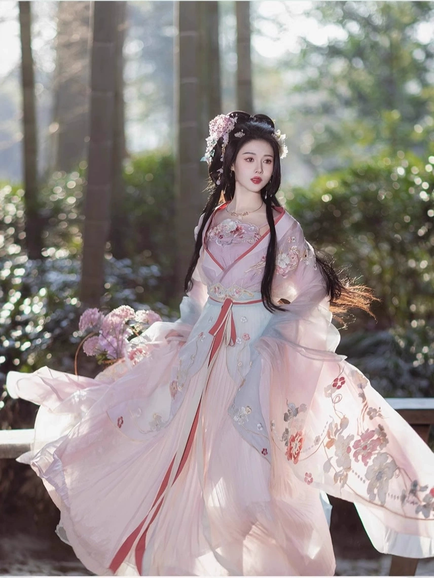 Новые оригинальные [Yushui Qingluan] вышитые подтяжки, супер-фея Hanfu, Национальный стиль эпох Южной и Северной династий для церемонии на подиуме в образе звезды