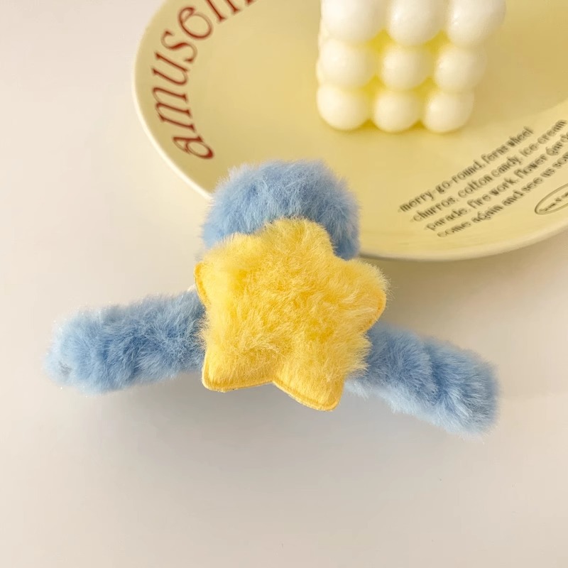 Colorido estrella peludo horquilla femenina Otoño e Invierno lindo Bangs BB clip horquilla trasera cabeza rota pelo clip lateral pinza