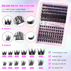 單簇DIY熱銷126簇大容量DIY嫁接假睫毛濃密仿真10-14mm眼睫毛