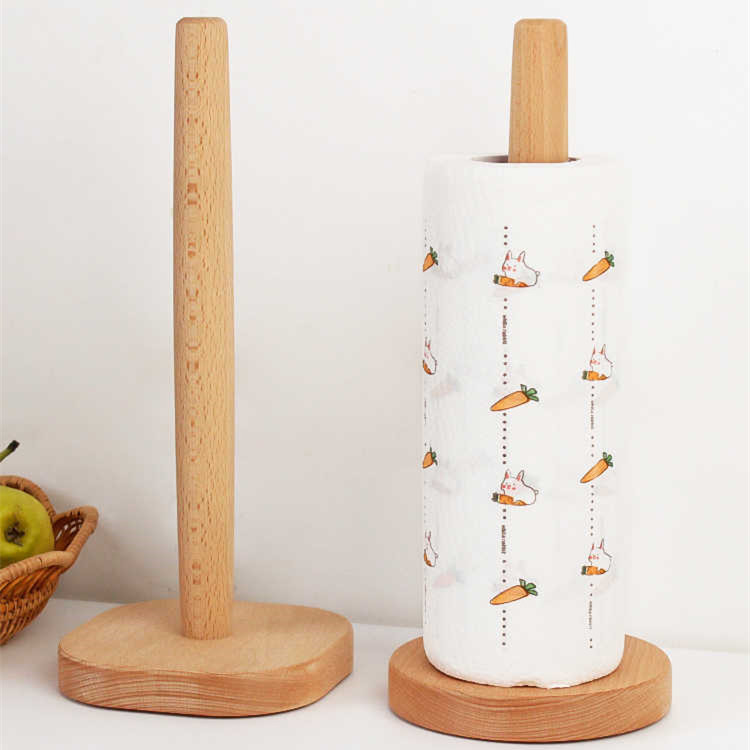 Rollo DE PAPEL DE haya estante de almacenamiento titular de tejido de papel de cocina creativo de madera maciza vertical titular de rollo de papel higiénico