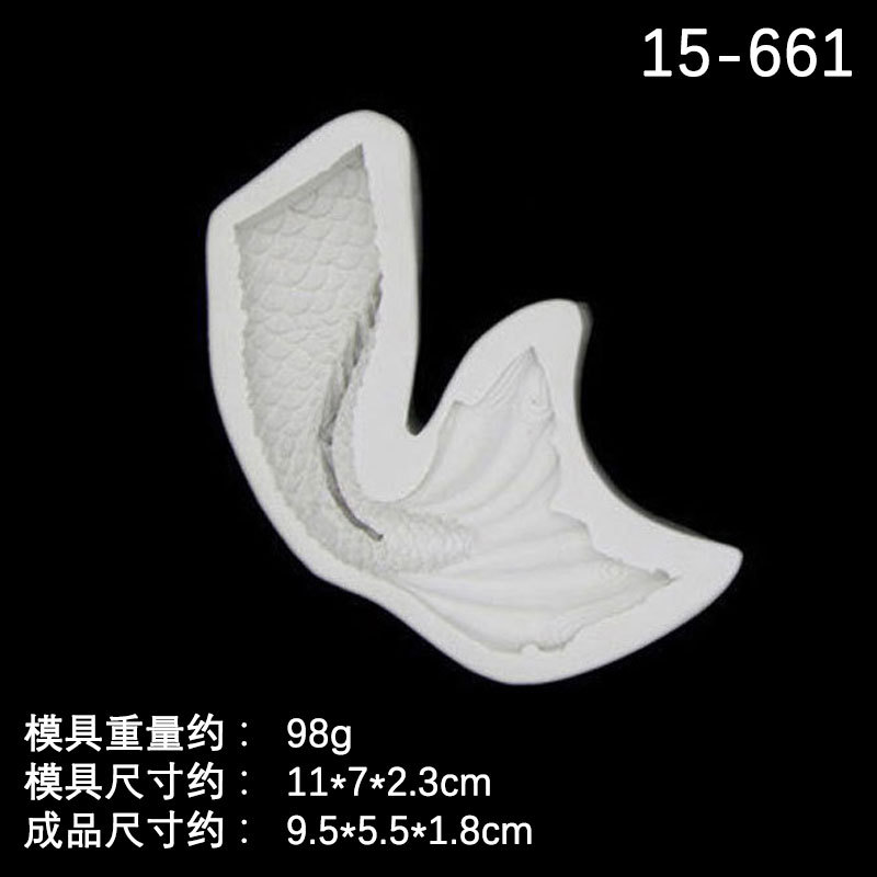 3D sirena cola océano serie DIY fondant pescado cola chocolate pastel epoxi colgante molde