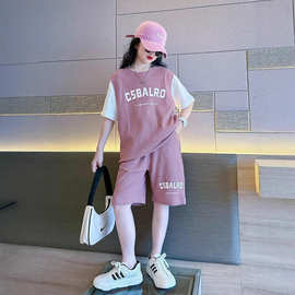 女童夏装套装夏款2025新款儿童夏季洋气时髦女孩衣服大童运动套装