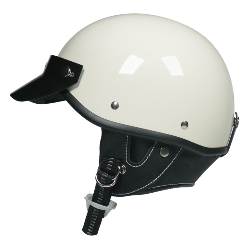 Casco de bicicleta eléctrica para hombre y mujer, medio casco retro, estilo japonés de verano, casco transpirable de capitán con púas, moderno para parejas.