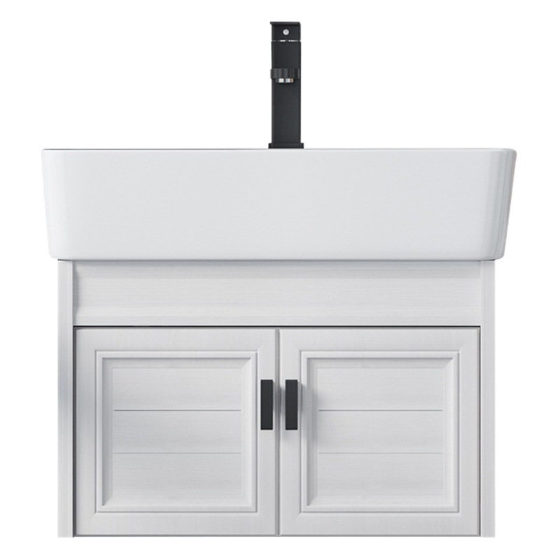 Combinación de gabinete de baño de aluminio espacial pequeño apartamento mini lavabo baño pequeño tamaño a prueba de agua combinación de gabinete de lavabo