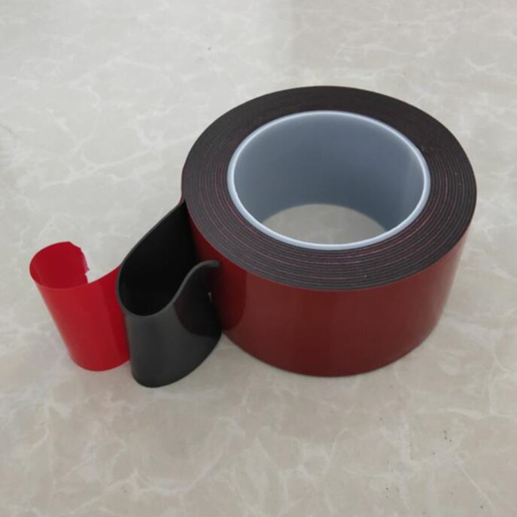 红膜黑胶双面胶 黑色亚克力汽车泡棉胶 0.8mm厚防水亚克力双面胶