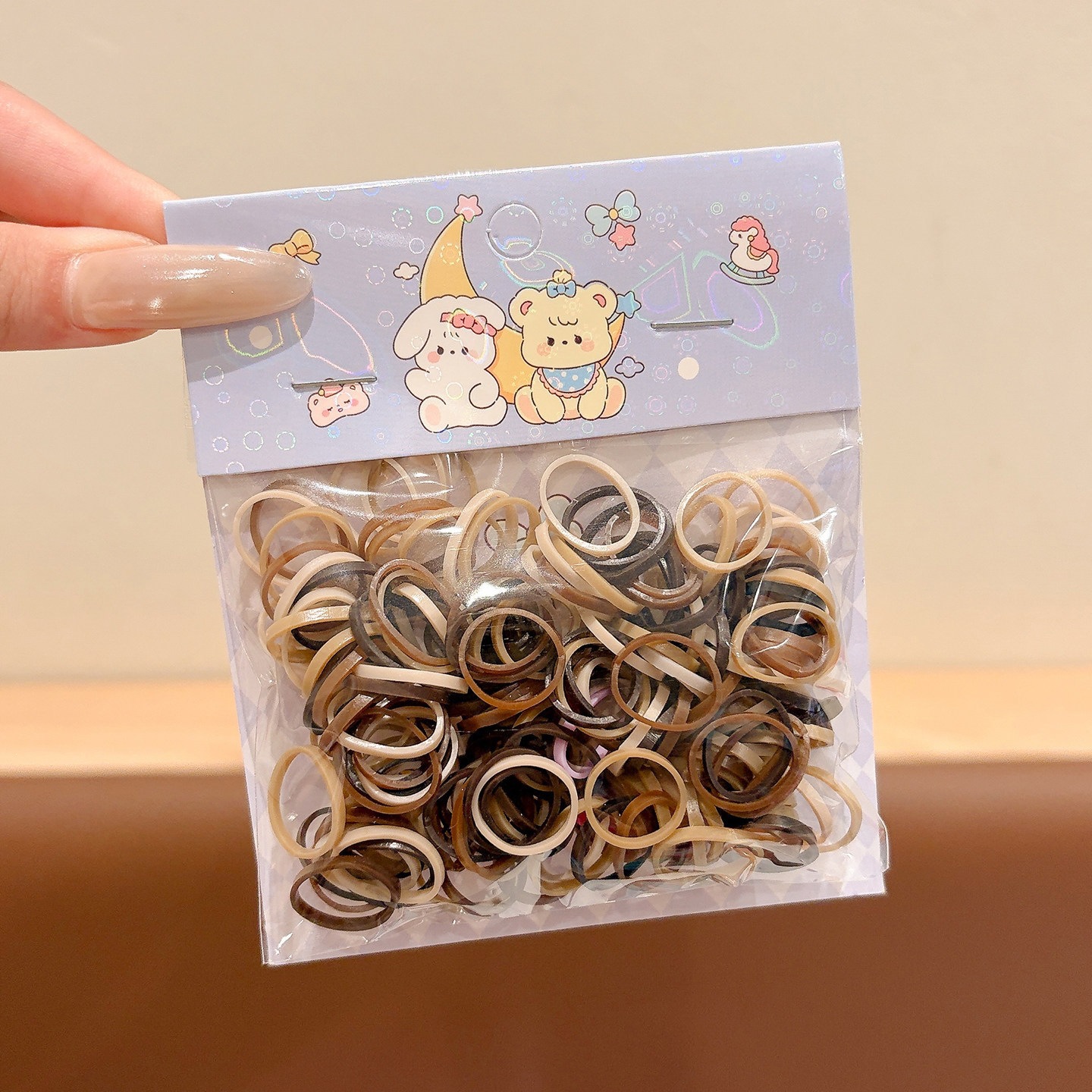1# dark brown hair rope (about 200 pieces) diameter about 1.5cm, width about 0.2cm